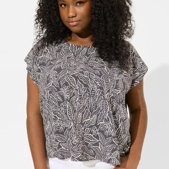 Torrid Island Silk Dolman Cross Back Crop Top in Size 1 (14/16) - Picture 1 of 12